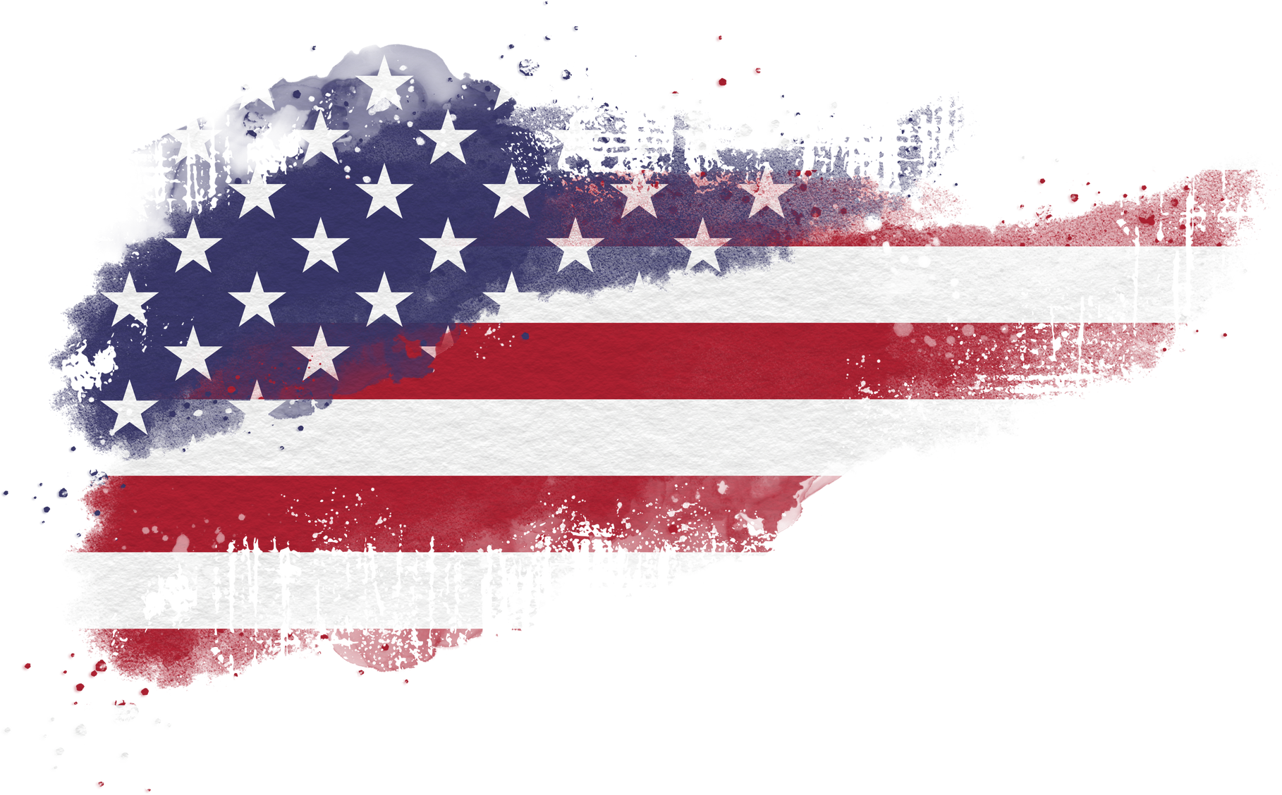 USA Flag Watercolor Brushstroke